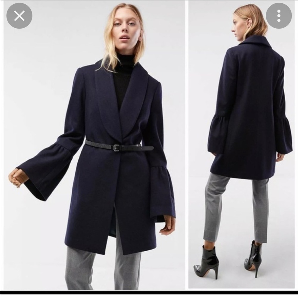 Nwt Express navy bell sleeve long coat